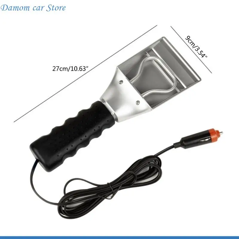 A2UC 자동차 앞 유리 눈 삽 12V 가열 전기 자동차 앞 유리 얼음 긁는 도구 삽