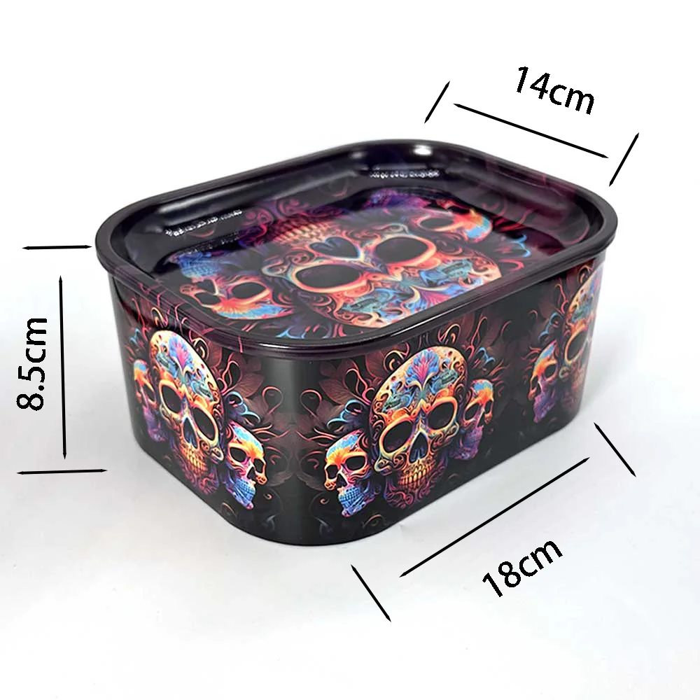 Portable Trendy Cool Metal Cigarette Storage Box, 18x14cm
