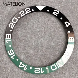 Ceramic/Aluminum Sloping Watch Bezel Insert (Ceramic black - green)