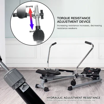 Leikefitness Rowing Machine Foldable for Home Use Hydraulic Rowing Machine with LCD Monitor for Full Body Exercise Cardio Workou 3
