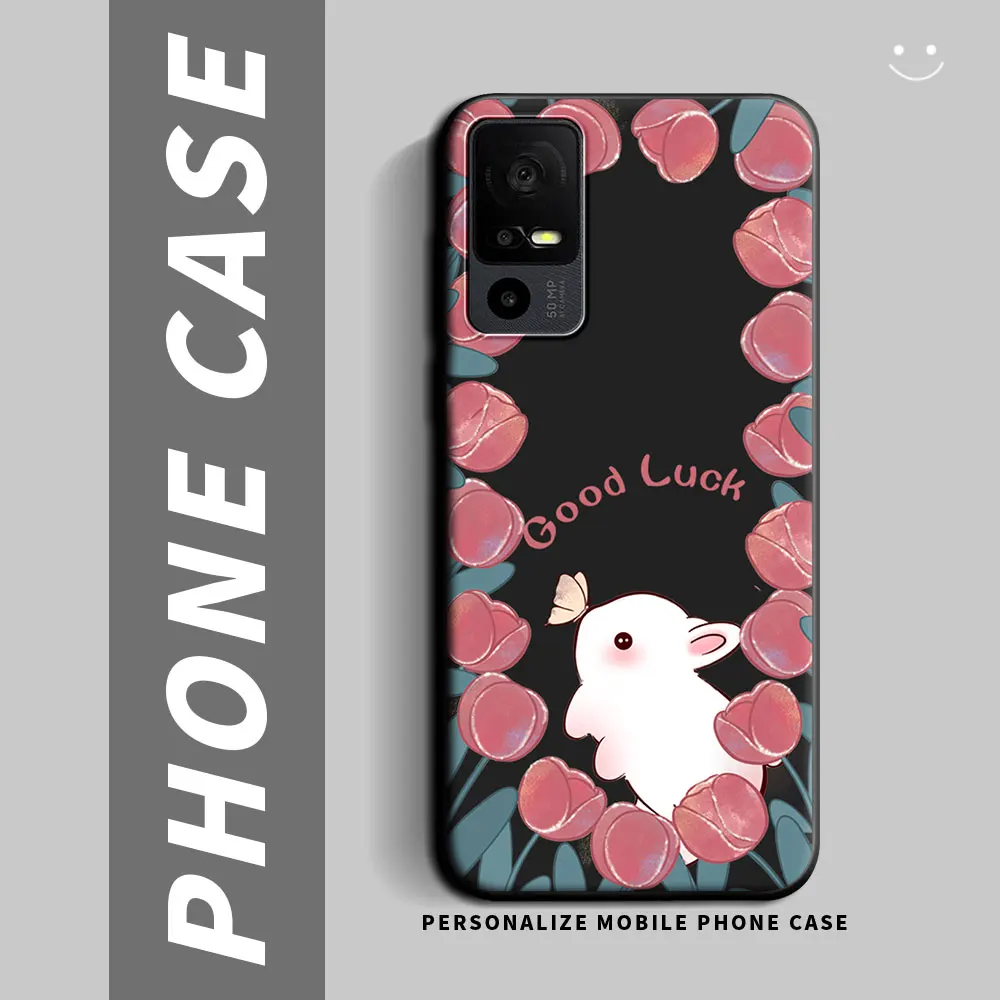 Cartoon Cute Cat Flower Shockproof Silicone Soft Phone Case - Stylish Protective Back Cover