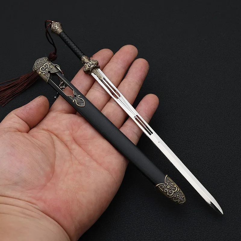 

Ancient Weapon A Journey To Love Sword of Clouds Game Peripheral 22cm Metal Wuxia Samurai Sword Model Keychains Gifts Toys Boys