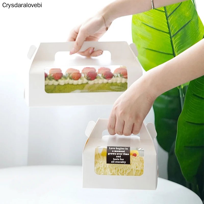 

Подарочные коробки, с прозрачным окном, для упаковки пирожных, рулонов вещей, на день рождения, 10 шт.