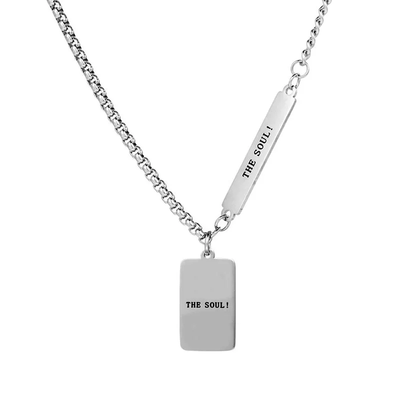 

Double Rectangular Necklace Inspirational Sentence Chain For Men Cool Jewelry Gifts For Party Christmas Birthday