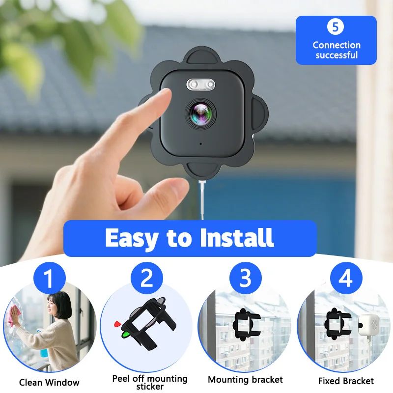 SZSINOCAM 2.4Ghz WiFi IP Camera Indoor Magnetic Window Security Camera Mini Stick-on Glass Surveillance 2