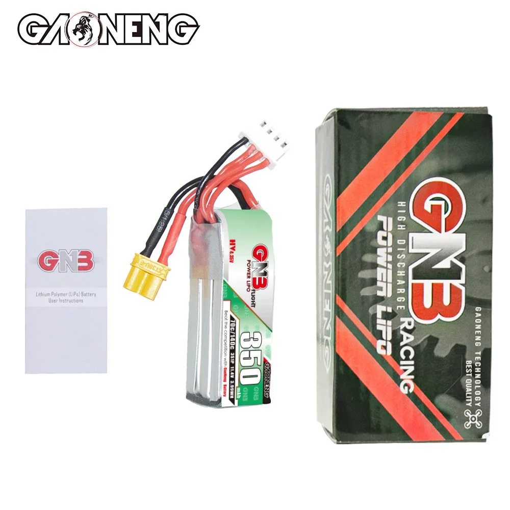 GAONENG GNB 350mAh 3S 11.4V HV Lipo Batterie XT30 pour Whoop Drone