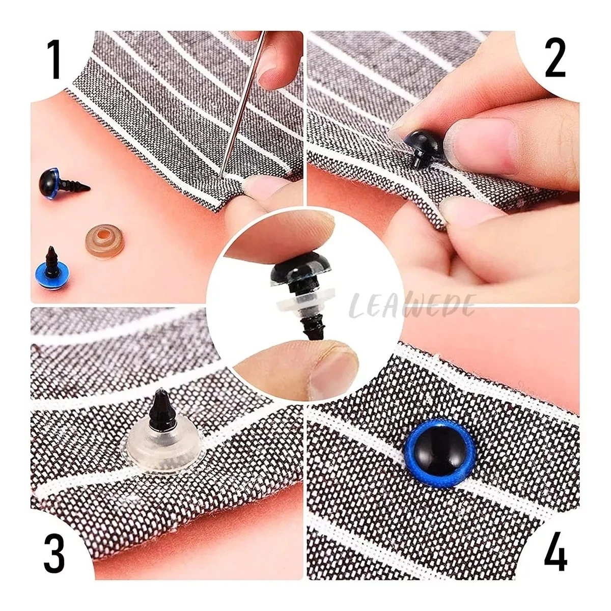 1040pcs Plastic Safety Eyes and Noses for Plush Animal with Washers Assorted Sizes plastic safety eyes googly doll eyes plastic toy eyes doll eyes doll handmade accessories craft supplies