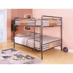 ACME Brantley Bunk Bed (Queen/Queen) in Sandy Black & Dark Bronze Hand-Brushed