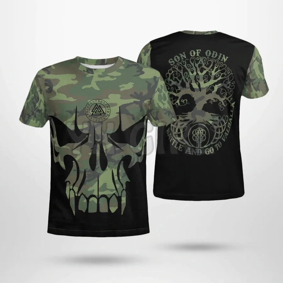 

2022 Summer Fashion Men For Women t shirt Viking Skull Untill Valhalla 3D All Over Printed Tee Tops shirts Unisex Tshirt