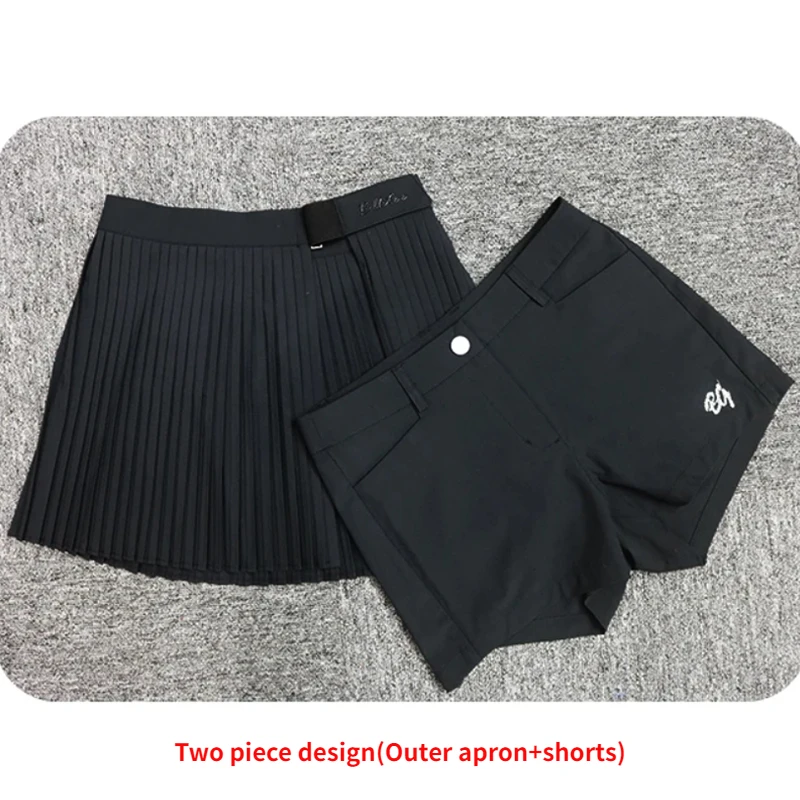 Blktee Golf Women's Short Skirt Breathable Slim Fashion Sports Pleated Skirts Two-piece Design Removable Golf Shorts Pants