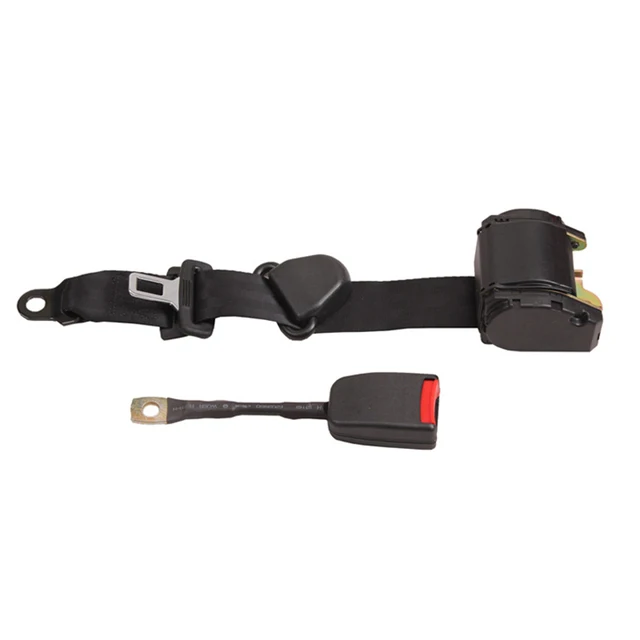 Universal 2-Point Seat Belt - Adjustable Automotive Seatbelts Kit In Black