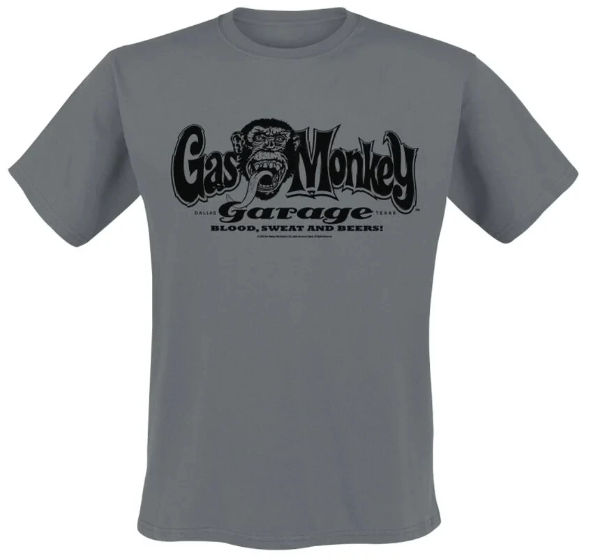 Top Gas Monkey Grafik Baumwoll-T-Shirt Unisex Sommer Kurzarm Mode Marken-T-Shirt Luxus Casual Vintage T-Shirts