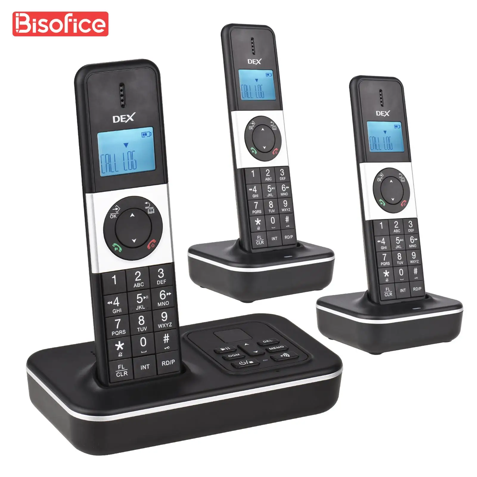 Cordless Phone Handset with Answering Machine Caller ID 1.6inch LCD Screen Display Rechargeable Batteries