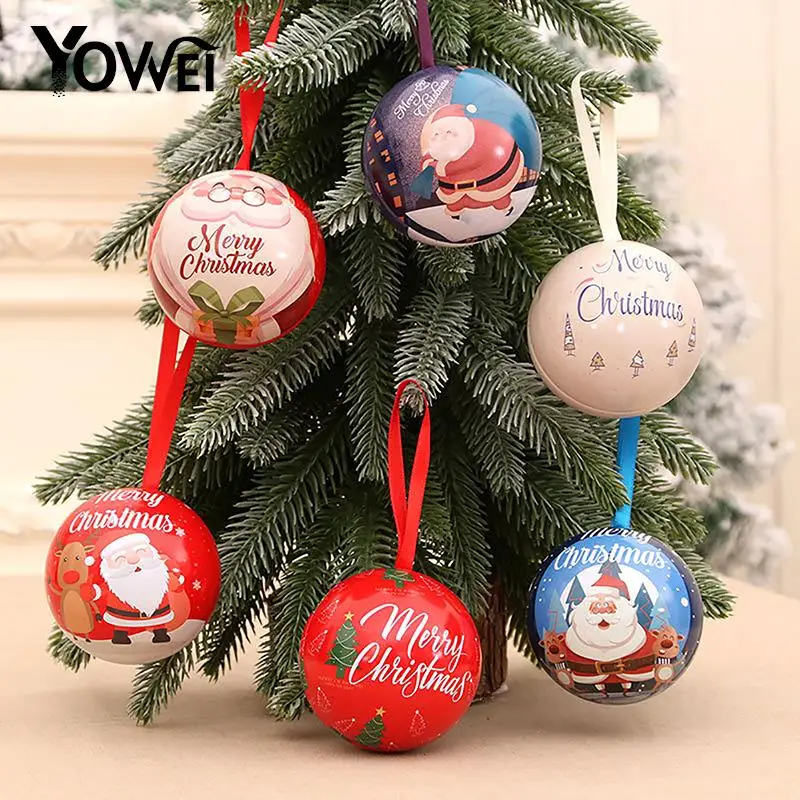 

7cm Christmas Tree Decor Ball Bauble Printed Xmas Party Hanging Ball Xmas Tree Hanging Christmas Pendants Gift Box