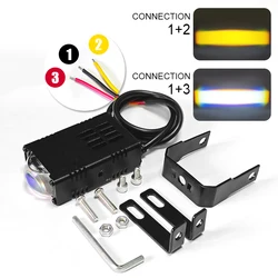 Dual Color LED Headlight Fog Lamps with Projector Lens (1pcs light)
