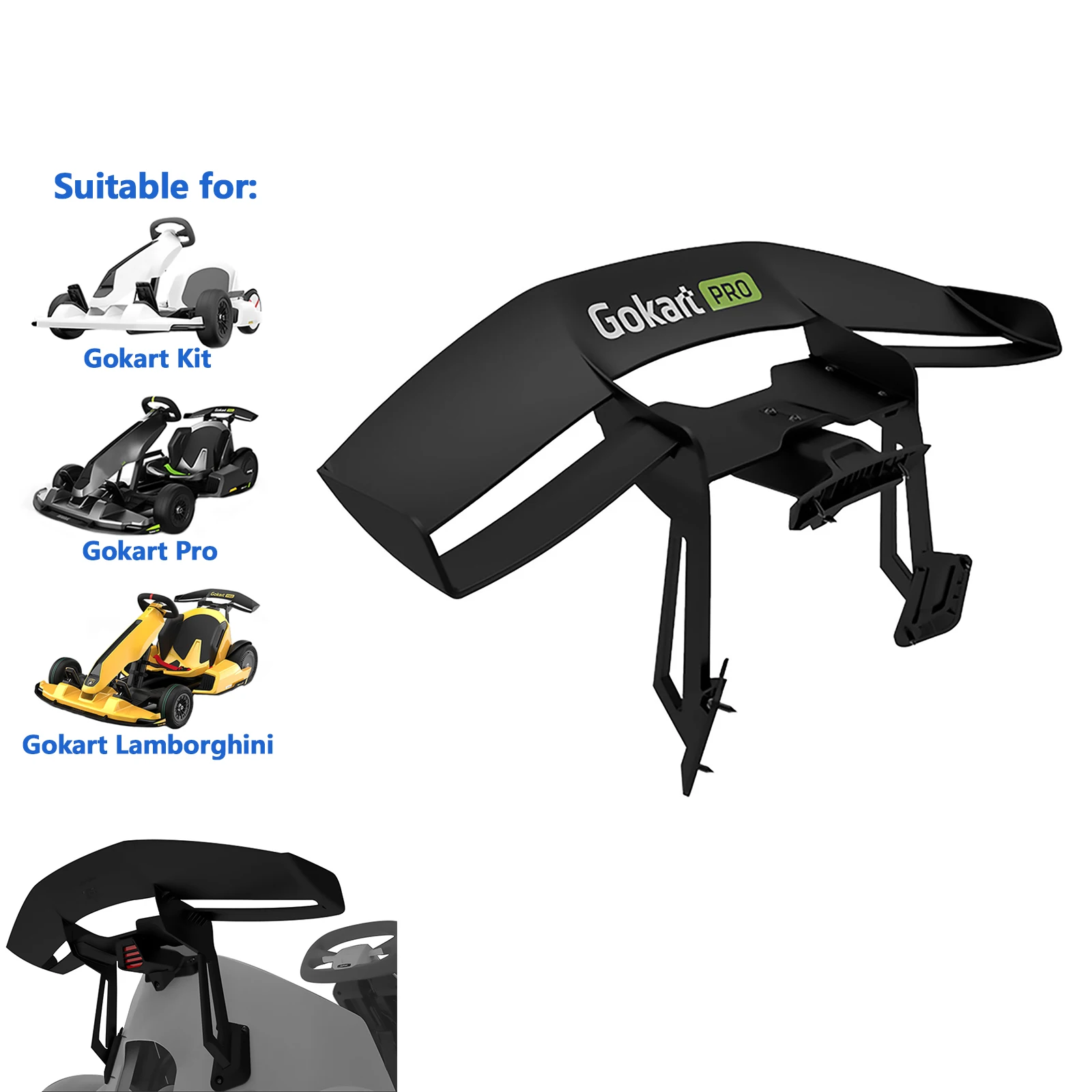 for Segway Ninebot Go Kart Tail Wing Kit/PRO/Lamborghini Rear Spoiler Speedway Refit Accessories nickelodeon kart racers 3 slime speedway nintendo switch