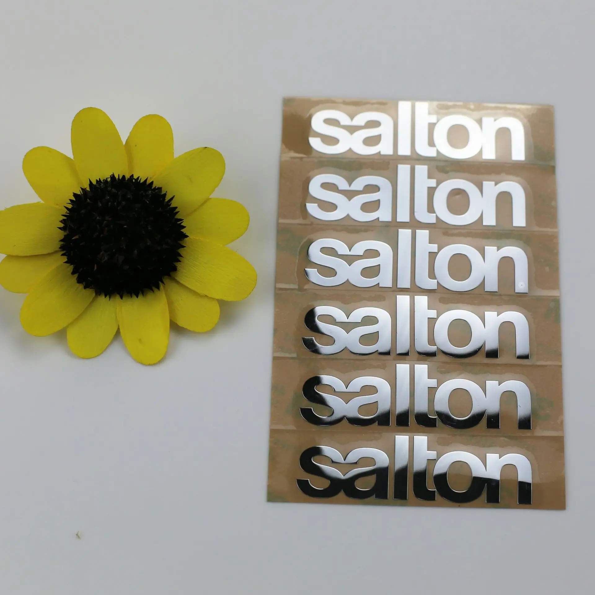 Transfer sticker 3D silver transfer sticker gold foil raised metal personal DTF UV crystal label waterproof hollow decal brand relief