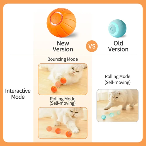 ROJECO 스마트 고양이 장난감, 자동 바운싱 고양이 공, 인터랙티브 롤링 볼, 반려동물 스마트 LED 셀프 이동 장난감 액세서리 2