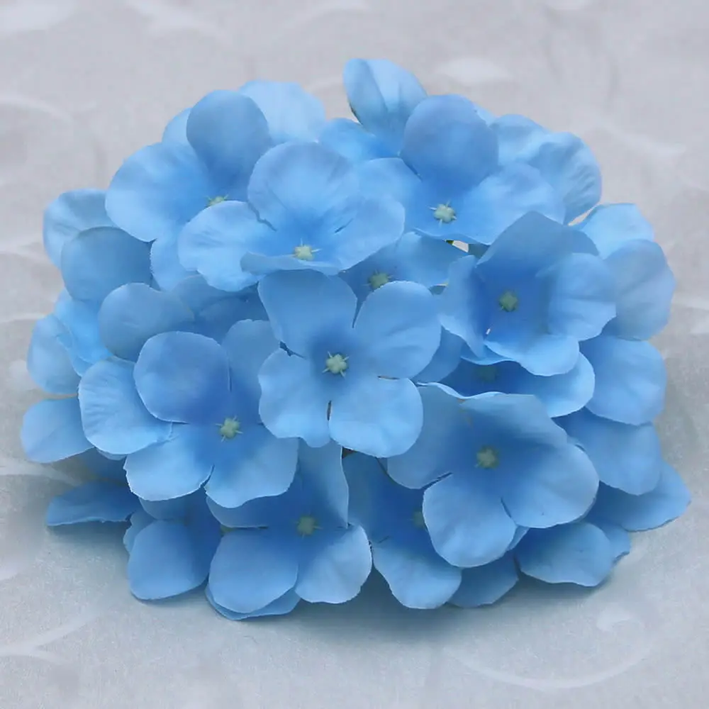 Artificial Silk Hydrangea Flower Head Wedding Path Decoration Bouquet Filler Home Hotel DIY Flowers Wall Accessories 50pcs