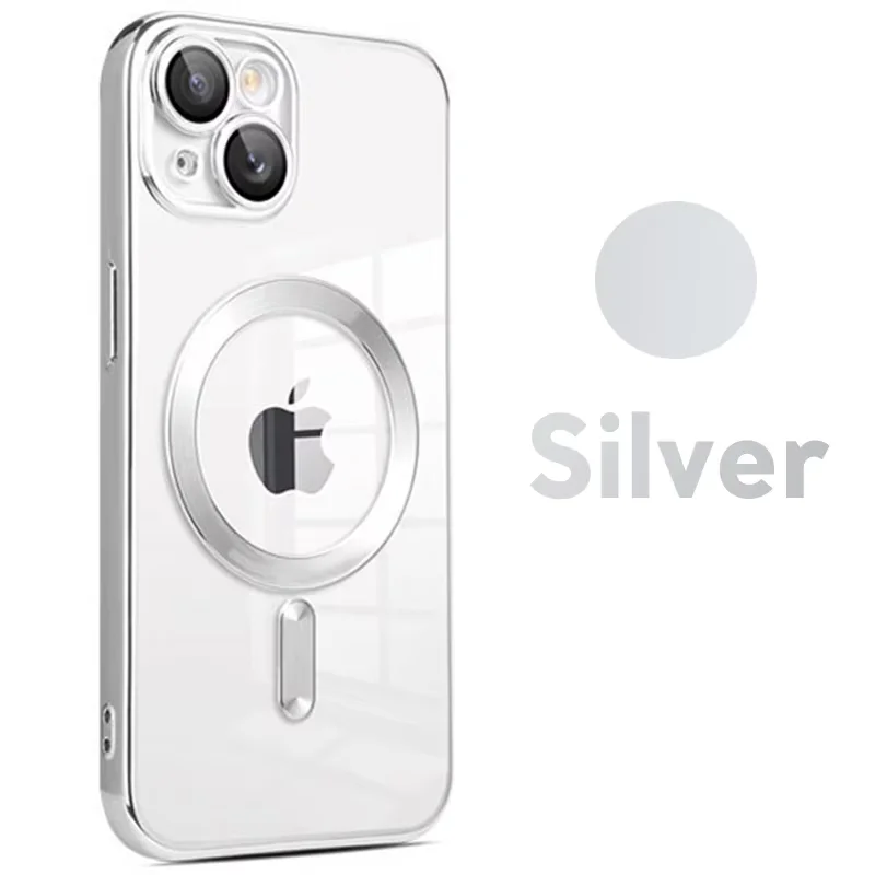 Luxury Wireless Magnetic Cover with Plated Clear Lens Protector