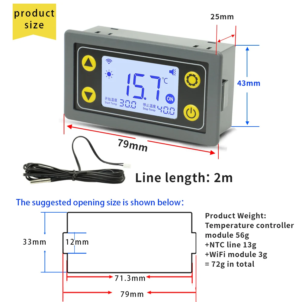 WiFi Remote Smart LCD Thermostat with Digital Temperature Control and App Integration