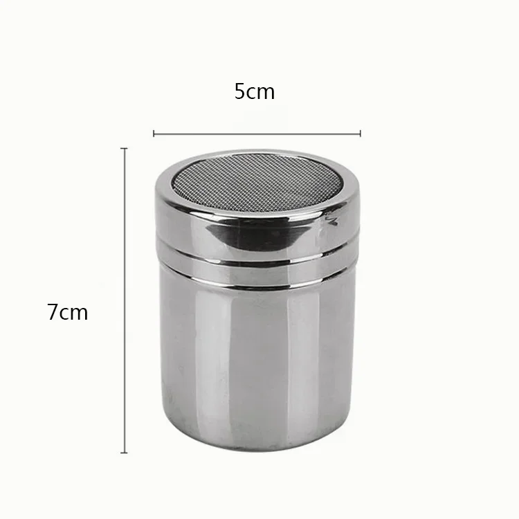 1pc Stainless Steel Chocolate Shaker Cocoa Flour Coffee Sifter or 16/19Pcs Coffee Stencils Template Strew Pad Duster Spray Set