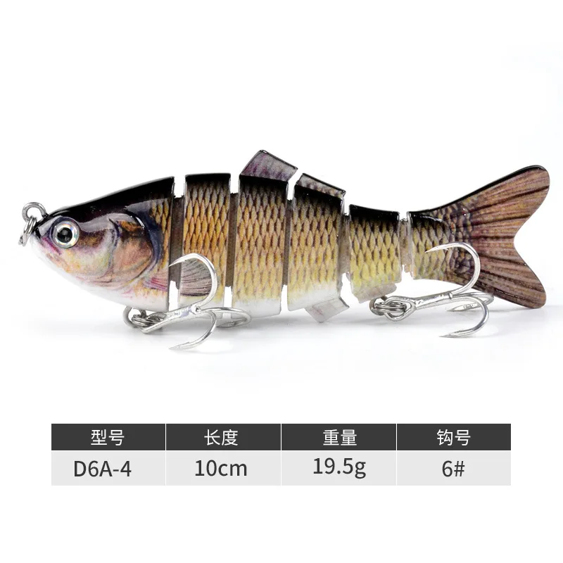 ALASICKA 6/7 Segment 10cm 17g15g Fishing wobbler Lifelike Swimbait  Crankbait Hard Bait Slow Isca Artificial Lures Fishing Tackle