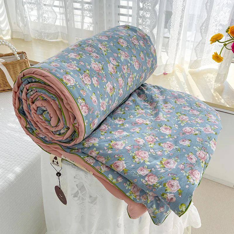 

Quilts Class A Maternal And Child Grade Double-layer Yarn Soybean Fiber Washable Comforter For Summer Air-conditioning Quilt