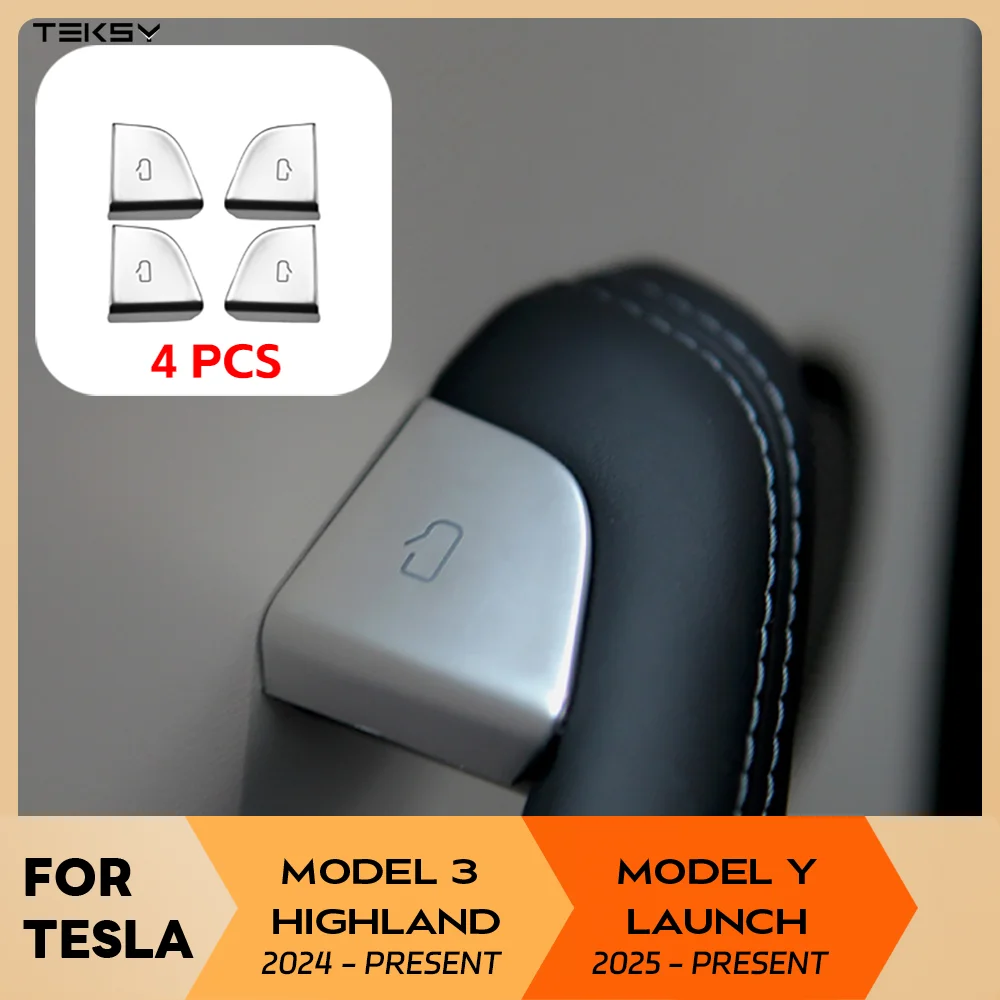 For Tesla New Model Y Launch Juniper 2025 2026 and New Model 3 Highland 2024 Door Lock Switch Open Button Cover Protector