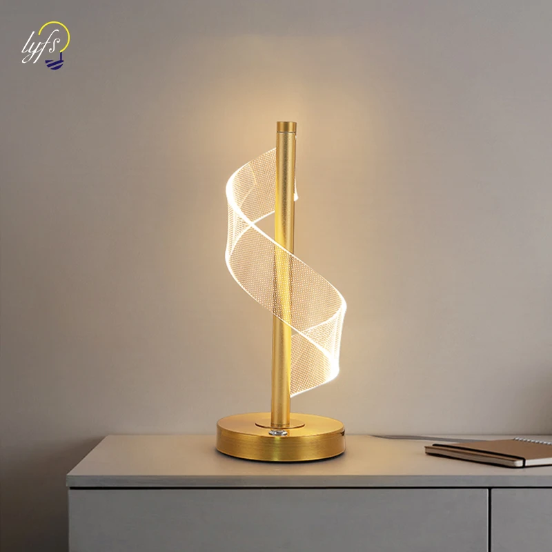 Modern LED Table Lamps Indoor Lighting Touch Switch Dimmable Home ...