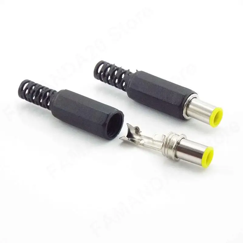 Fydun Spina di Alimentazione DC Maschio 20 Pezzi con Serratura, Plastica Resistente, Metallo 5,5x2,1 Mm per Lettori Multimediali o