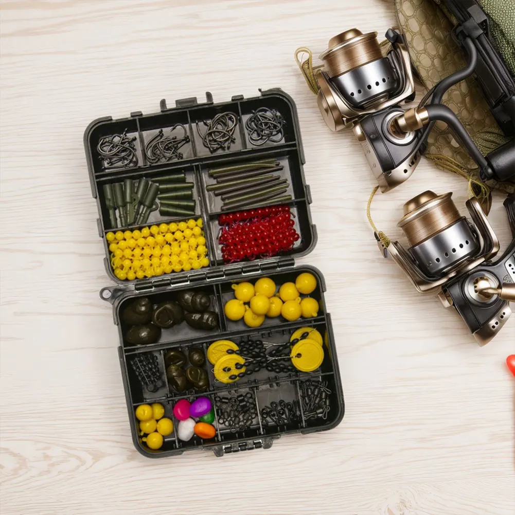 Carp Fishing Equipment Kit with Weights and Double Sided Box