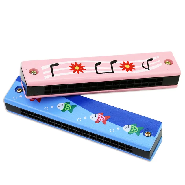 16 Holes Cute Harmonica Musical Instrument Montessori Educational Toys Cartoon Pattern Kids Wind Instrument Children Gift Kids 4