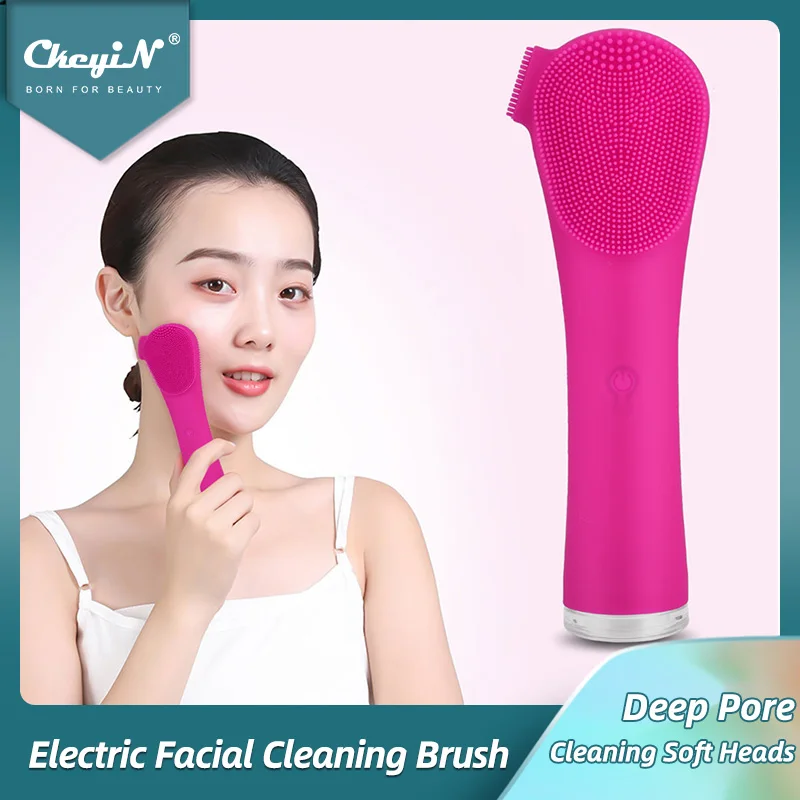 CkeyiN Electric Facial Cleansing Brush Waterproof Silicone Sonic Face