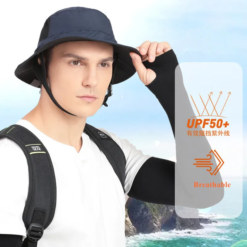 Beach Surf Cap Mesh Breathable Sun Hat UPF50+ Summer Outdoor Fishing Belt Chin Adjustable Bucket Hat Water Sport Unisex Solid