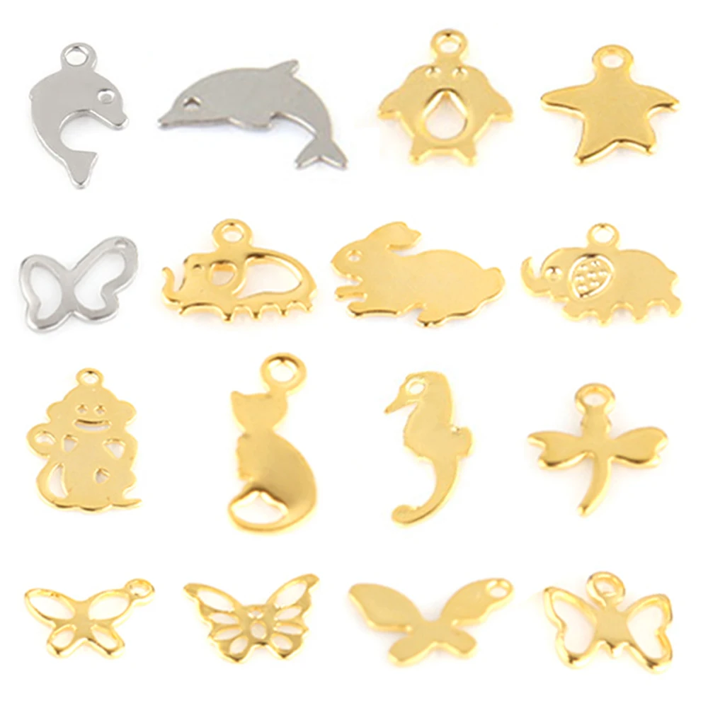 

Подвески в виде бабочек из нержавеющей стали для изготовления ювелирных изделий, подвески в виде животных для ожерелий, аксессуары ручной р...