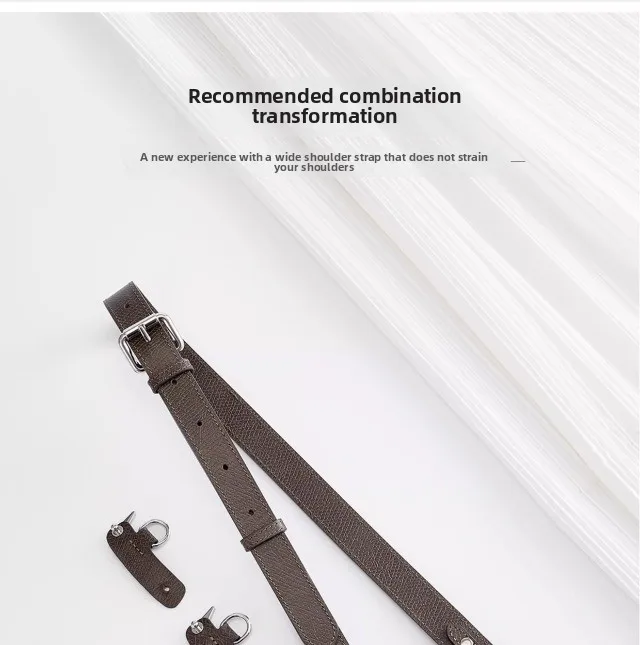 Leather bag shoulder strap for Longchamp pouch short handle small bag modification without punching strap bag accessories