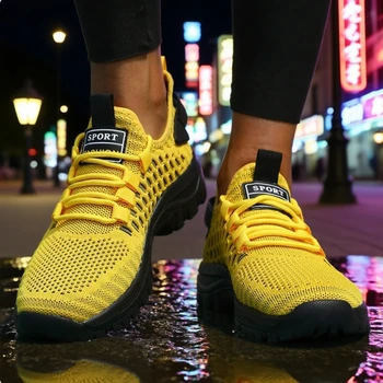 أحذية الجري النسائية غير الرسمية أحذية رياضية نسائية ناعمة من الأسفل أحذية رياضية شبكية قابلة للتنفس 2025 أحذية مسطحة خفيفة للترفيه في الهواء الطلق 2