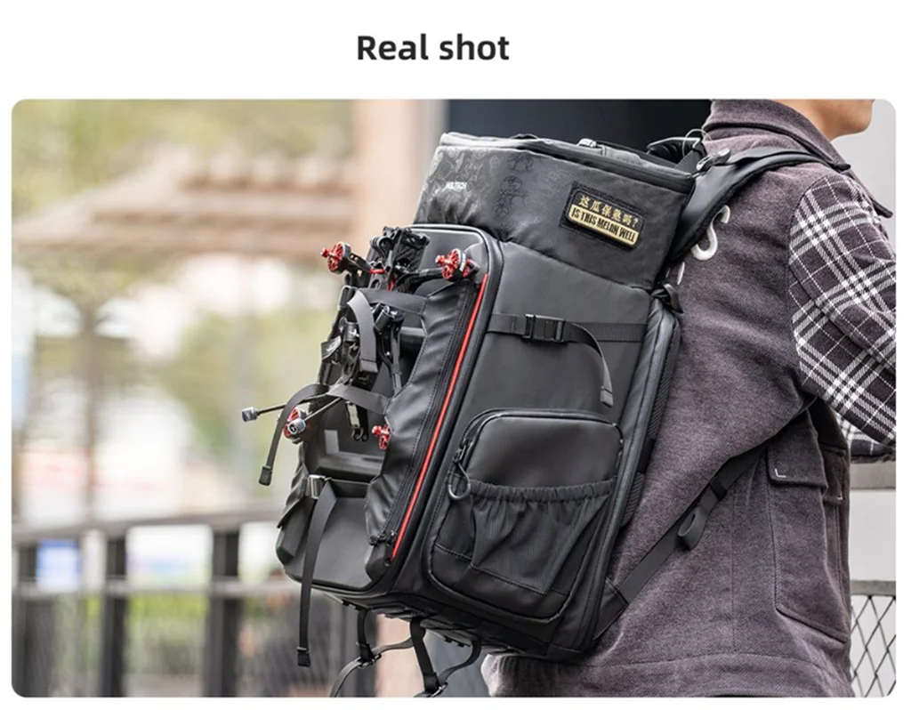 HGLRC 33.5L Waterproof and Solid Type Outdoor Travel Camera FPV Backpack Bag Support 16 Inch Laptop Tripod for RC Drone FPV Racing