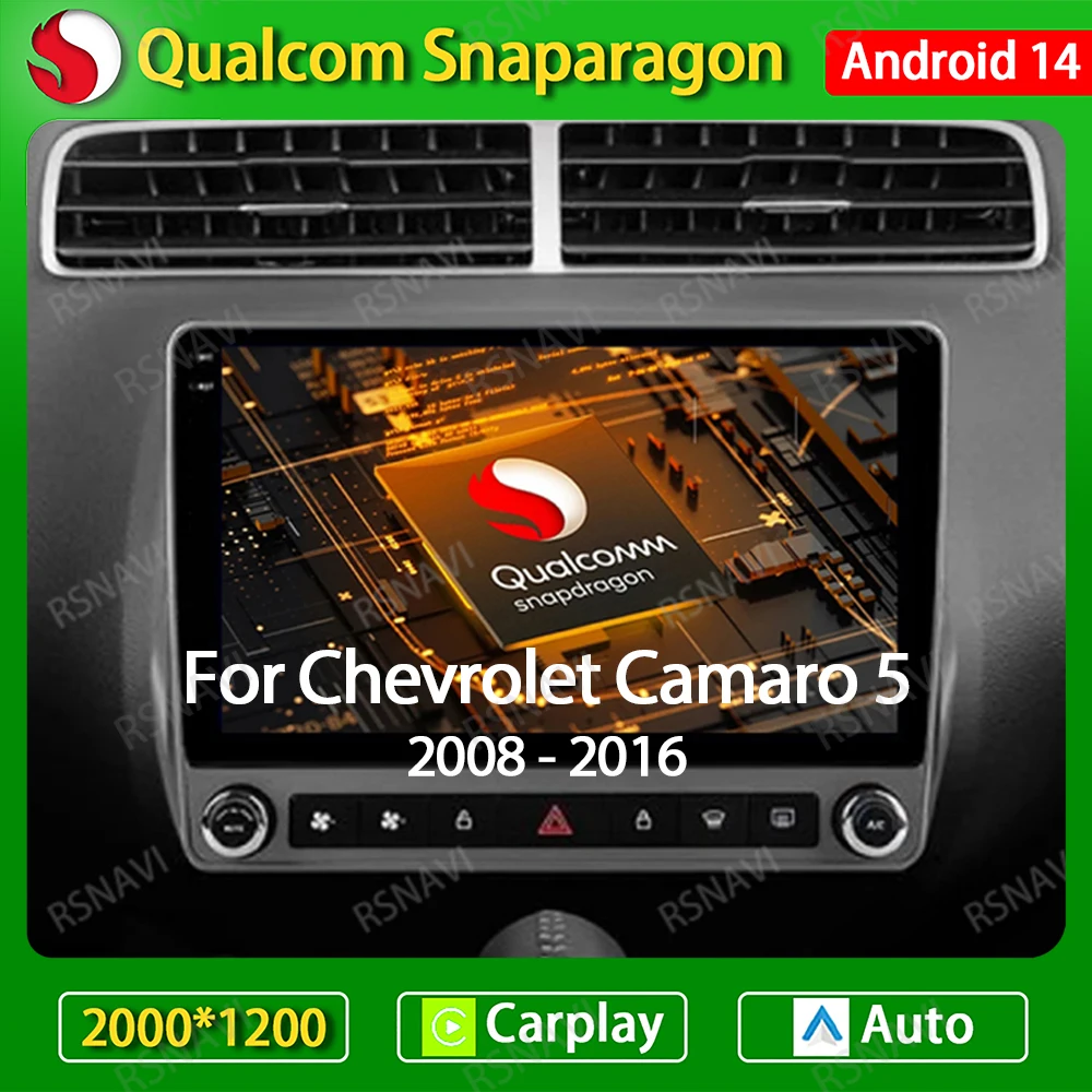 Android 14 Wireless Carplay Auto Per Chevrolet Camaro 5 2008 - 2016 Autoradio Lettore Video Multimediale GPS NAVI 4G LTE 5G WIFI BT