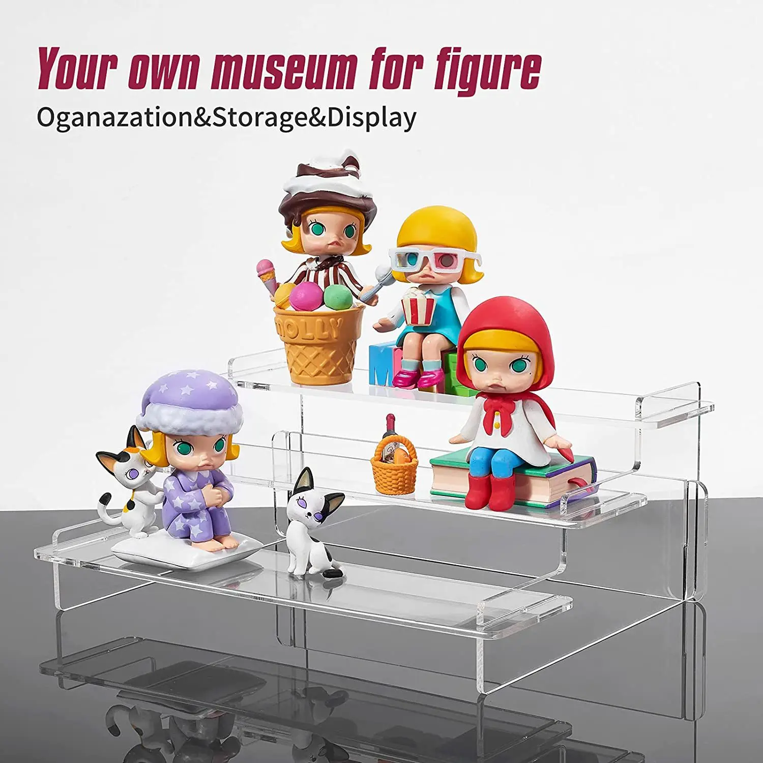 2pcs Tier Clear Acrylic Riser Display Shelf for Amiibo Funko Pop