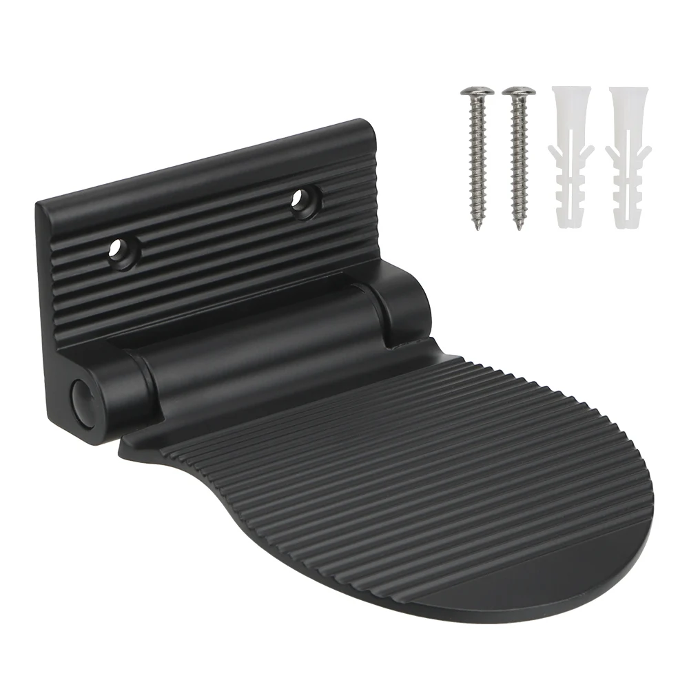 Black/Silver Anti-slip Footrest Bathroom Rest Pedestal Folding Hardware Shower Footstool Aluminium Alloy Shoe Shine Pedal