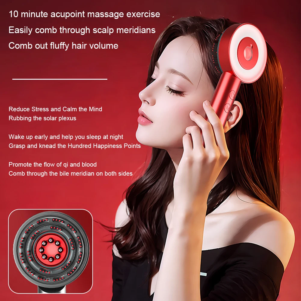 Cordless Scalp Massaging Brush,Shiatsu Hair Waterproof,Portable Vibrating Deep Head Massage Comb for Home Relaxation Treatment 2