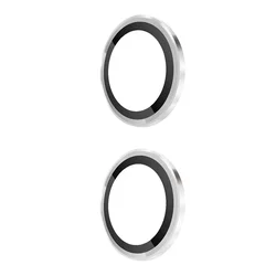 Premium Rear Camera Protector Glass with Metal Ring for Moto G75 5G (Sliver)