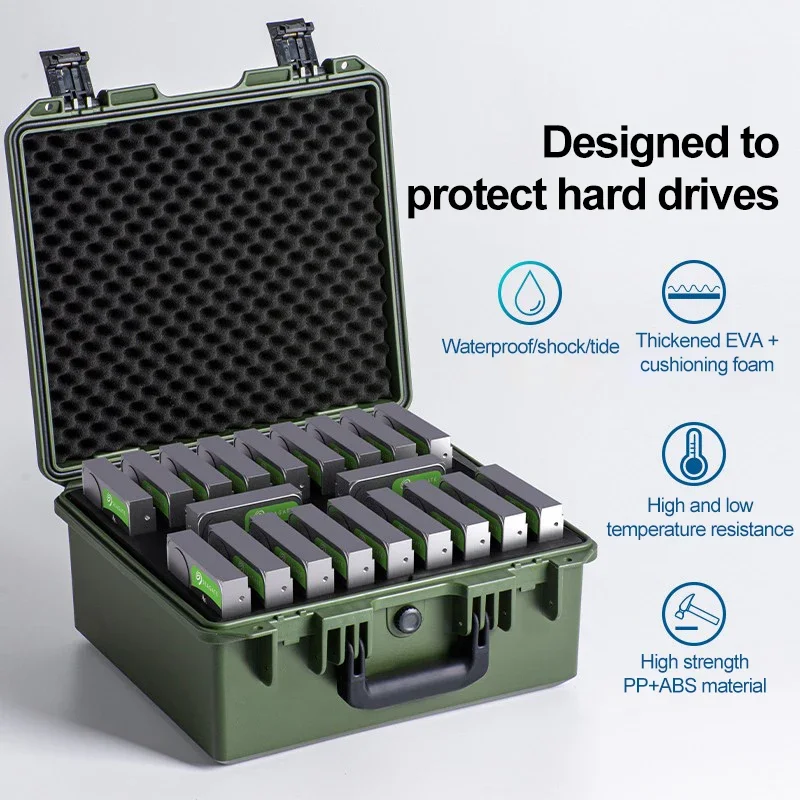MAIWO 2.5/3.5-inch Hard Drive Protection Box 20 Bay Portable Storage Box Hard Drive Protection Shock-proof Cabinet
