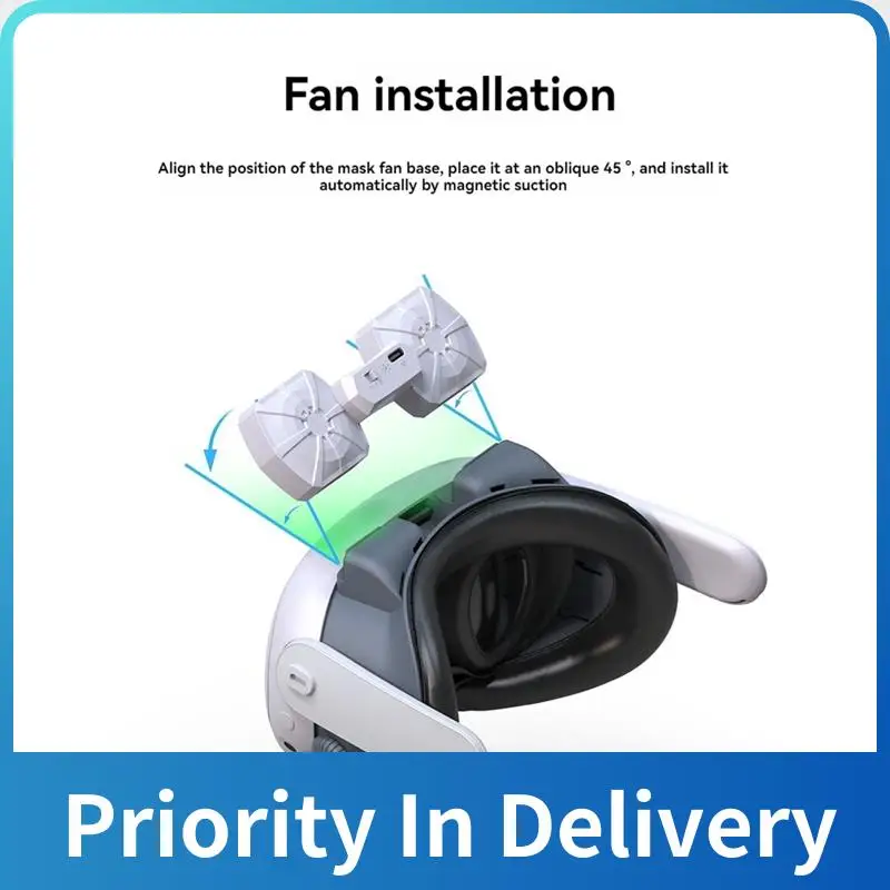 B67A For Meta Quest 3 Cooling Fan With Facial Interface Relieves Lens Fogging Air Circulation Face Cover For X3 Accessorie