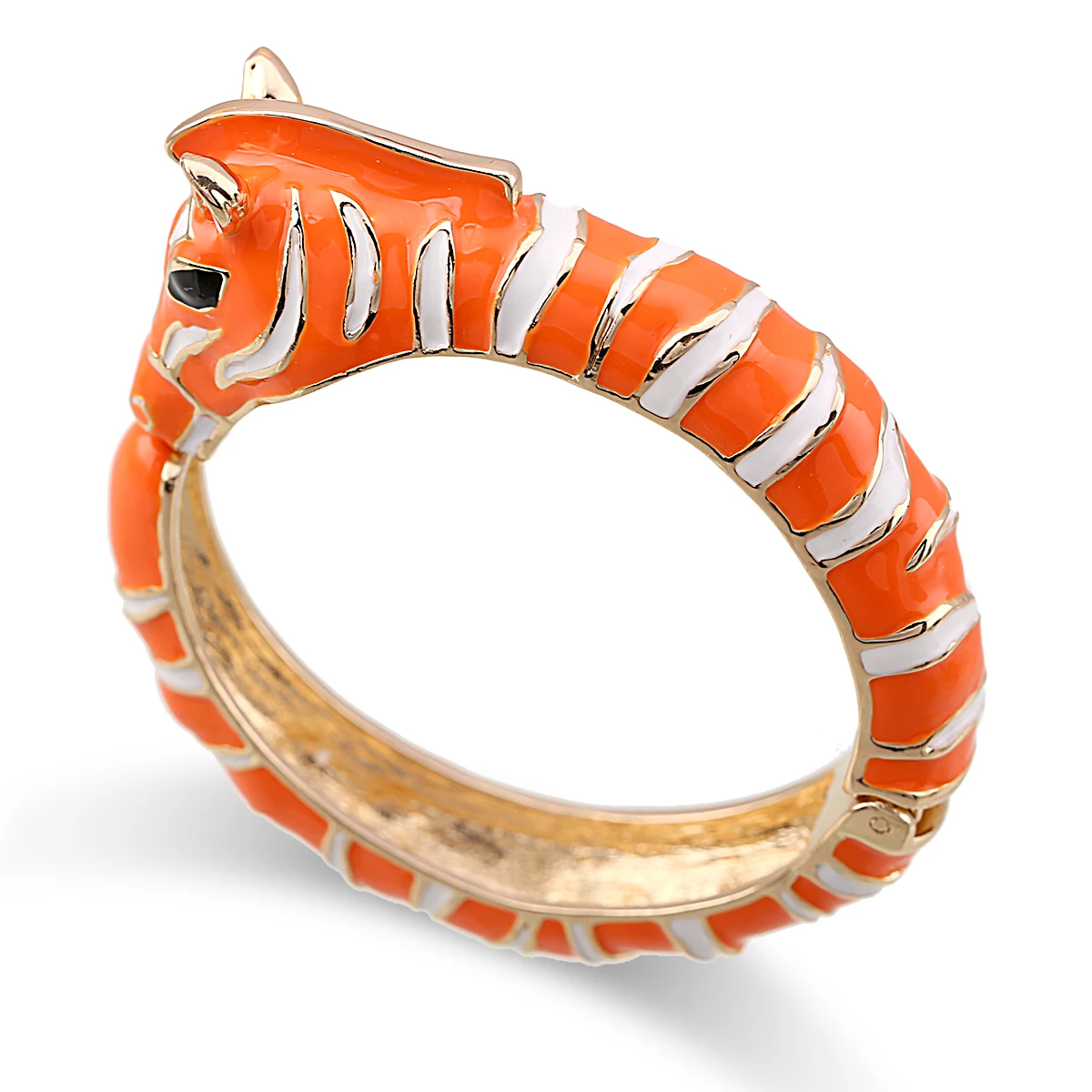 Enameled Cuff Bracelets Orange (Thin Size)