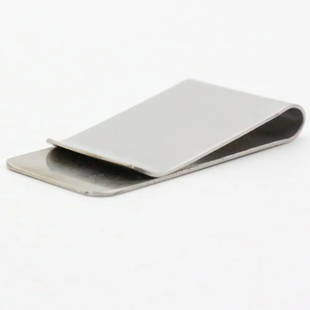 Glossy Men Money Clip Slim Cash Clip Stainless Steel ID Card Folder Protable Wallet Mini Metal Bill Clamp Male Mini Purse 2022