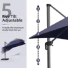 10 Feet Patio Umbrella Outdoor Cantilever Round Umbrella Aluminum Offset Umbrella with 360-degree Rotation for Garde 6
