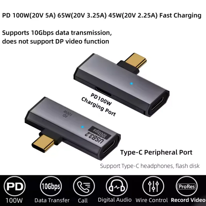 ตัวเลือกสินค้า อะแดปเตอร์ OTG 2 in 1 ชาร์จเร็ว 100W PD สำหรับมือถือและแท็บเล็ต